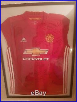 Genuine Framed Manchester United Shirt 2016/2017 Signed By The First Team