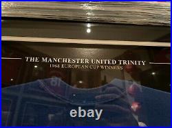 George Best, Denis Law and Sir Bobby Charlton Signed Manchester United Shirt