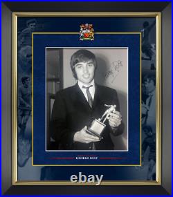 George Best Manchester United Signed Framed Photo Player of the Year Trophy COA