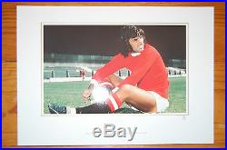 George Best Manchester United Signed Pixsportique Print 1970's Training