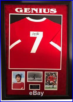 George Best SIGNED AUTOGRAPHS Shirt Manchester United AFTAL UACC RD