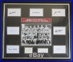 George Best Signed Manchester United 1968 EC Winners Card & Photo Display Framed