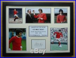 George Best Signed Manchester United Multi Picture Career Display (17313)