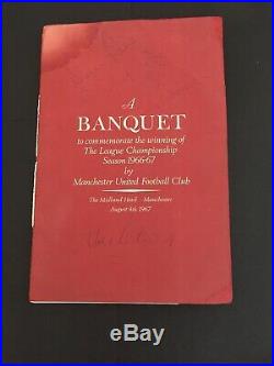 George Best Signed Manchester United autographs 1966-67 Champions Menu X5