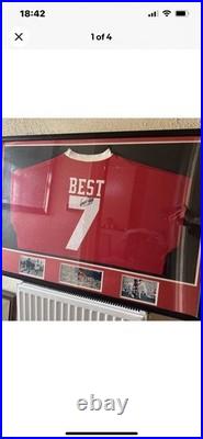 George Best Signed Number 7 Shirt in presentation frame Manchester United George Best Signed Number 7 Shirt in presentation frame Manchester United