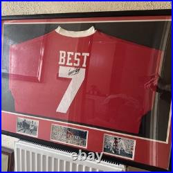 George Best Signed Number 7 Shirt in presentation frame Manchester United