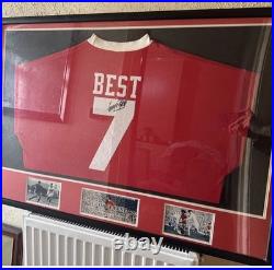 George Best Signed Number 7 Shirt in presentation frame Manchester United George Best Signed Number 7 Shirt in presentation frame Manchester United