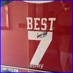 George Best Signed Number 7 Shirt in presentation frame Manchester United