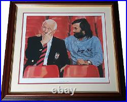 George Best & Sir Matt Busby Signed Framed Print Manchester United Autograph COA
