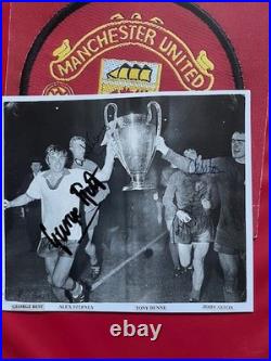 George Best, Stepney, Dunne & Aston Signed Manchester United 1968 Cup Picture George Best, Stepney, Dunne & Aston Signed Manchester United 1968 Cup Picture