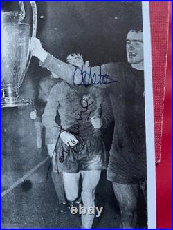 George Best, Stepney, Dunne & Aston Signed Manchester United 1968 Cup Picture George Best, Stepney, Dunne & Aston Signed Manchester United 1968 Cup Picture