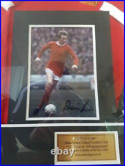 George Best and Dennis Law Signed & Framed Manchester United Shirt Presentation