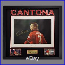 Giant Manchester United Signed & Framed Eric Cantona Poster SUPERB ITEM £129