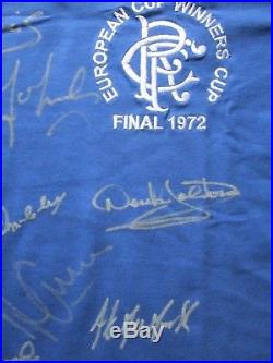 Glasgow Rangers 1972 European Cup Winners Cup 11 Personally Signed Shirt Coa