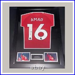 Hand Signed Amad Diallo Manchester United Framed Shirt + Coa