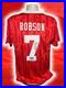 Hand Signed BRYAN ROBSON Manchester United Retro Home Shirt Proof