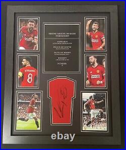 Hand Signed Bruno Fernandes Display Manchester United + Coa