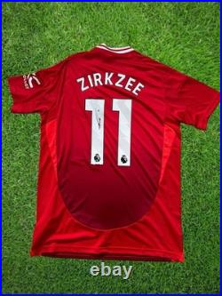 Hand Signed Joshua Zirkzee Manchester United 24/25 Home/away Shirts Proof Hand Signed Joshua Zirkzee Manchester United 24/25 Home/away Shirts Proof