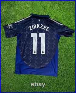 Hand Signed Joshua Zirkzee Manchester United 24/25 Home/away Shirts Proof Hand Signed Joshua Zirkzee Manchester United 24/25 Home/away Shirts Proof