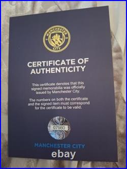Hand Signed Manchester City Squad Signed Shirt With Club Coa
