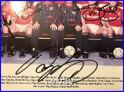 Hand Signed Manchester United 1995-96 Cantona Giggs Scholes Bruce Irwin Neville