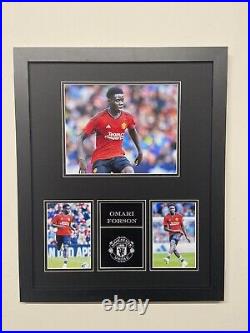 Hand Signed Omari Forson Photo Display Manchester United Fc + COA