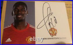 Hand Signed Paul Pogba Manchester United Club Card 2020/2021