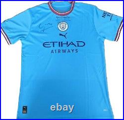 Hand Signed Pep Guardiola Manchester City 2023 Champions League Final Shirt