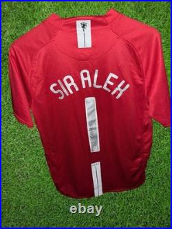 Hand Signed Sir Alex Ferguson Manchester United 07/08 Home Shirt
