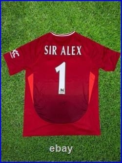 Hand Signed Sir Alex Ferguson Manchester United Home Shirt Proof Hand Signed Sir Alex Ferguson Manchester United Home Shirt Proof