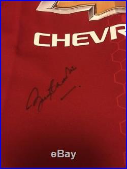 Hand Signed Sir Bobby Charlton Player Issued Manchester United Shirt Best Law