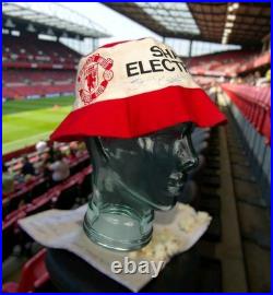 Hand Signed Vintage Manchester United FC 1983/83 Sharp Electronics Beanie Hat