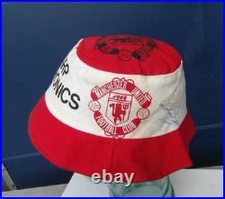 Hand Signed Vintage Manchester United FC 1983/83 Sharp Electronics Beanie Hat
