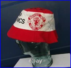 Hand Signed Vintage Manchester United FC 1983/83 Sharp Electronics Beanie Hat