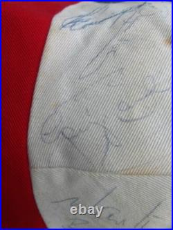 Hand Signed Vintage Manchester United FC 1983/83 Sharp Electronics Beanie Hat