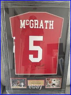 Hand Signed and Framed Paul Mcgrath #5 Manchester United Shirt COA #Utd Legend