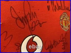 Hand Signed x16 Manchester United Home Shirt 2000/2001 Giggs Neville Beckham ++