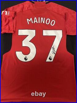 Hand signed Kobbie Mainoo shirt manchester united Autograph with COA