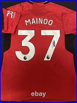 Hand signed Kobbie Mainoo shirt manchester united Autograph with COA