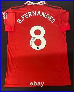 Hand signed bruno fernandes shirt manchester united with COA