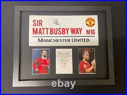 Hand signed christian eriksen road sign display manchester united with coa