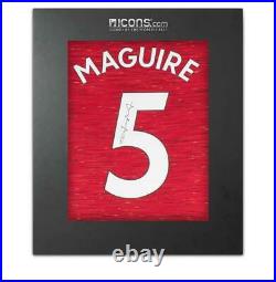 Harry Maguire Back Signed Manchester United 2020-21 Home Shirt With Fan Style Nu