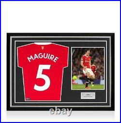 Harry Maguire Back Signed Manchester United 2021-22 Home Shirt With Fan Style Nu
