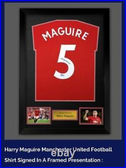 Harry Maguire Manchester United Football Shirt Signed In A Frame £199