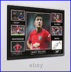 Harry McGuire Manchester United Hand Signed Framed A3 COA Harry McGuire Manchester United Hand Signed Framed A3 COA