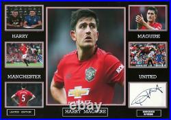 Harry McGuire Manchester United Hand Signed Framed A3 COA Harry McGuire Manchester United Hand Signed Framed A3 COA