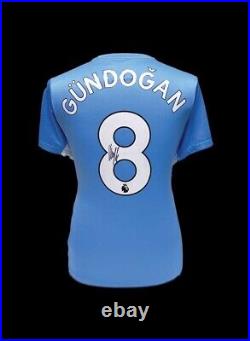 Ilkay Gundogan Signed Manchester City Football Shirt See Proof & Coa