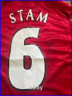 Jaap Stam Signed Manchester United Home Shirt With Coa Included