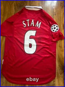 Jaap Stam Signed Manchester United Home Shirt With Coa Included