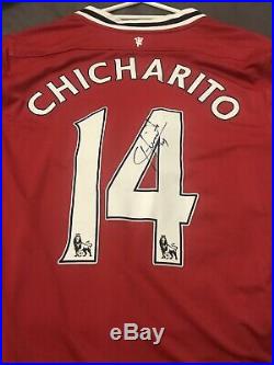 Javier Hernandez Chicharito 14 Manchester United Signed Shirt Nike M 2011 /12